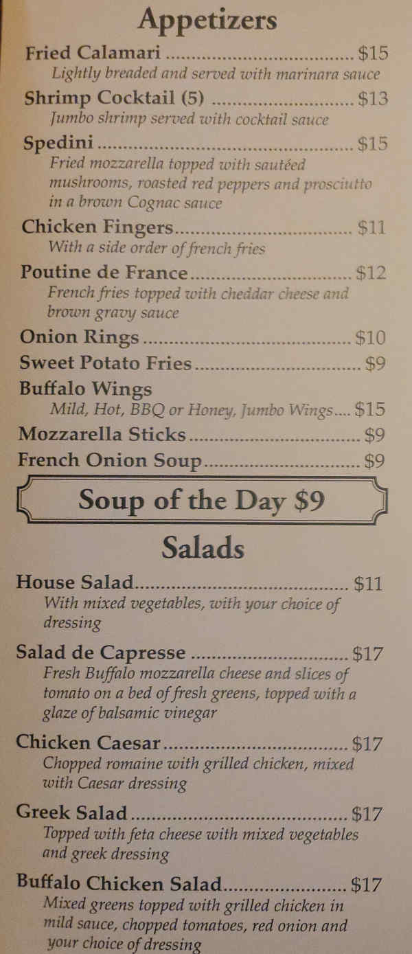 Page 6 of menu, Black Bear Restaurant Lake Placid, NY