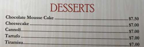 Page 5 of menu, Ere's Pizza in Lake Placid, NY