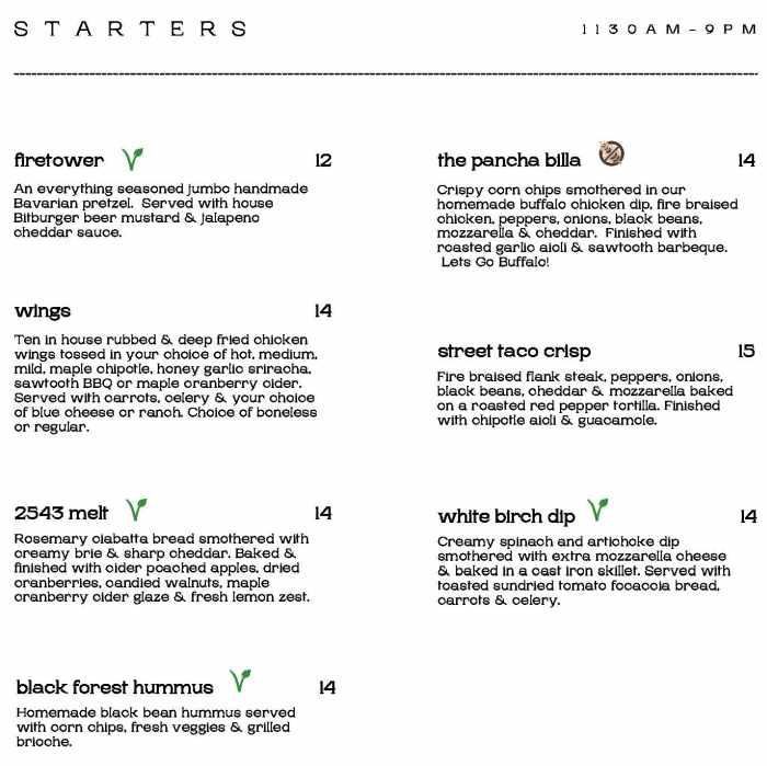 Page 3 of menu, Generations Tap & Grill in Lake Placid, NY