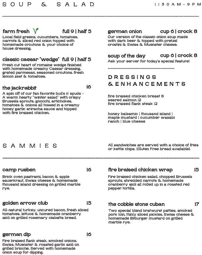 Page 4 of menu, Generations Tap & Grill in Lake Placid, NY