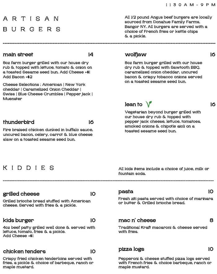 Page 5 of menu, Generations Tap & Grill in Lake Placid, NY