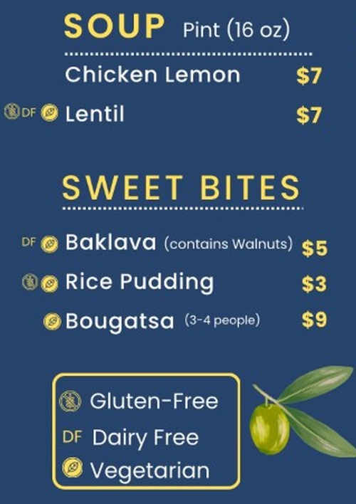 Menu page 3 for The Greeks ADK Lake Placid, NY